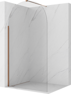 Mexen Kioto-Q Walk-in Shower Wall 120 x 200 cm, Transparent 8 mm, Rose Gold - 800-120-101-60-00-Q