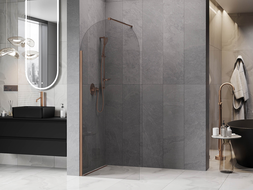 Mexen Kioto-Q Walk-in Shower Screen 90 x 200 cm, transparent 8 mm, brushed copper - 800-090-101-65-00-Q