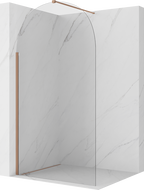 Mexen Kioto-Q Walk-in Shower Wall 100 x 200 cm, Transparent 8 mm, Brushed Copper - 800-100-101-65-00-Q