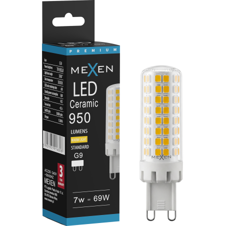 Mexen Aura LED Bulb G9, 7W, Warm - 3000K, 950 lm - L121-G9-0730-01