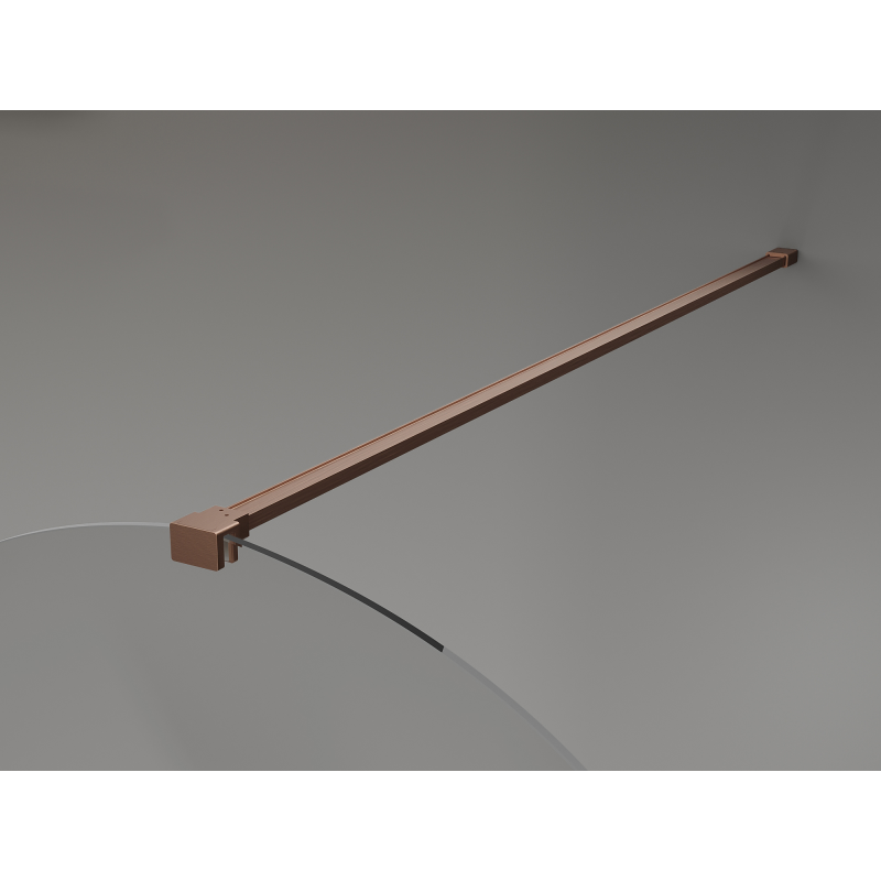 Mexen Kioto-Q Walk-in Shower Wall 120 x 200 cm, Transparent 8 mm, Brushed Copper - 800-120-101-65-00-Q