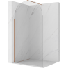Mexen Kioto-Q Walk-in Shower Wall 120 x 200 cm, Transparent 8 mm, Brushed Copper - 800-120-101-65-00-Q