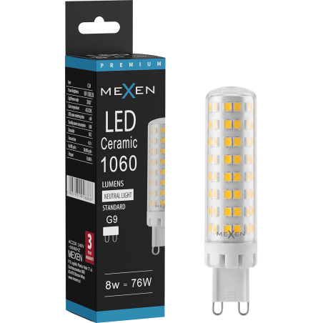 Mexen Aura LED Bulb G9, 8W, Neutral - 4000K, 1060 lm - L121-G9-0840-01