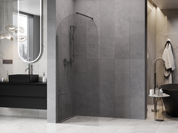 Mexen Kioto-Q Walk-in Shower Panel 90 x 200 cm, Transparent 8 mm, Gun Gray Brushed - 800-090-101-66-00-Q