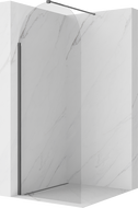 Mexen Kioto-Q Walk-in Shower Panel 90 x 200 cm, Transparent 8 mm, Gun Gray Brushed - 800-090-101-66-00-Q