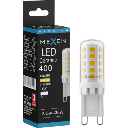 Mexen Aura Dimmable LED Bulb G9, 3.5W, Warm - 3000K, 400 lm - L122-G9-0330-01