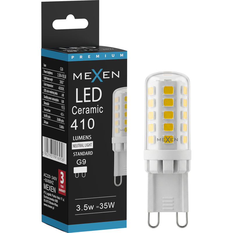 Mexen Aura Dimmable LED Bulb G9, 3.5W, Neutral - 4000K, 410 lm - L122-G9-0340-01