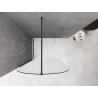 Mexen Kioto-Q Walk-in Shower Wall 120 x 200 cm, Transparent 8 mm, Brushed Gun Gray - 800-120-101-66-00-Q