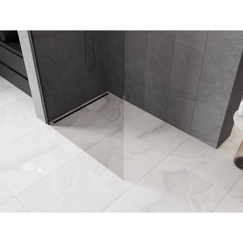 Mexen Kioto-Q Walk-in Shower Wall 120 x 200 cm, Transparent 8 mm, Brushed Gun Gray - 800-120-101-66-00-Q