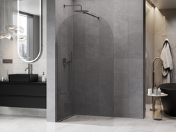 Mexen Kioto-Q Walk-in Shower Wall 120 x 200 cm, Transparent 8 mm, Brushed Gun Gray - 800-120-101-66-00-Q