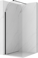 Mexen Kioto-Q Walk-in Shower Wall 80 x 200 cm, Transparent 8 mm, Black - 800-080-101-70-00-Q