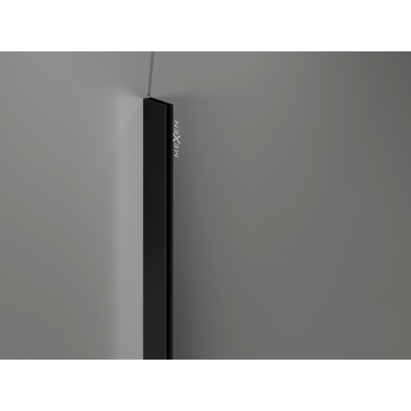 Mexen Kioto-Q Walk-in Shower Wall 80 x 200 cm, Transparent 8 mm, Black - 800-080-101-70-00-Q