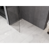 Mexen Kioto-Q Walk-in shower wall 90 x 200 cm, transparent 8 mm, black - 800-090-101-70-00-Q