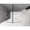 Mexen Kioto-Q Walk-in Shower Wall 120 x 200 cm, Transparent 8 mm, Black - 800-120-101-70-00-Q