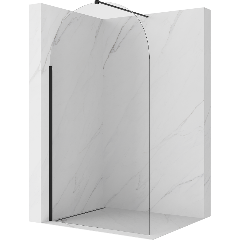 Mexen Kioto-Q Walk-in Shower Wall 120 x 200 cm, Transparent 8 mm, Black - 800-120-101-70-00-Q