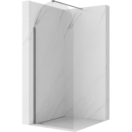 Mexen Kioto-Q Walk-in Shower Wall 80 x 200 cm, Transparent 8 mm, Gun Metal - 800-080-101-95-00-Q