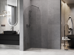 Mexen Kioto-Q Walk-in Shower Wall 80 x 200 cm, Transparent 8 mm, Gun Metal - 800-080-101-95-00-Q