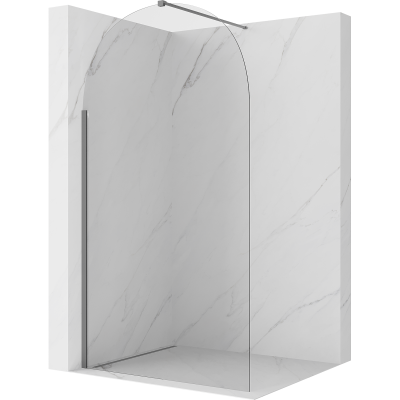 Mexen Kioto-Q Walk-in Shower Panel 110 x 200 cm, Transparent 8 mm, Gun Metal - 800-110-101-95-00-Q