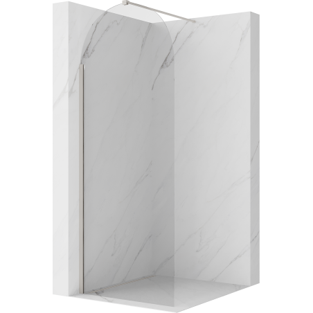 Mexen Kioto-Q Walk-in Shower Wall 80 x 200 cm, Transparent 8 mm, Brushed Nickel - 800-080-101-97-00-Q