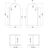 Mexen Kioto-Q Walk-in Shower Screen 100 x 200 cm, Transparent 8 mm, Brushed Nickel - 800-100-101-97-00-Q