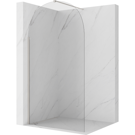 Mexen Kioto-Q Walk-in Shower Wall 110 x 200 cm, Transparent 8 mm, Brushed Nickel - 800-110-101-97-00-Q