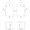 Mexen Kioto-Q Walk-in Shower Wall 110 x 200 cm, Transparent 8 mm, Brushed Nickel - 800-110-101-97-00-Q