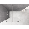 Mexen Kioto-Q Walk-in Shower Wall 120 x 200 cm, Transparent 8 mm, Brushed Nickel - 800-120-101-97-00-Q