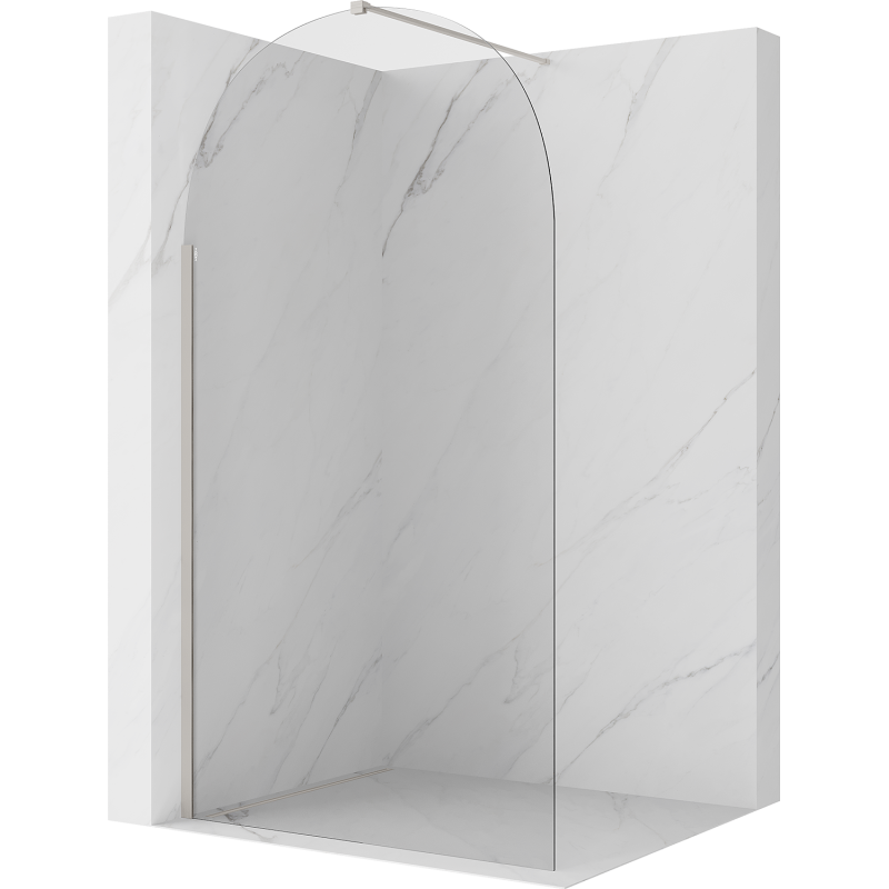 Mexen Kioto-Q Walk-in Shower Wall 120 x 200 cm, Transparent 8 mm, Brushed Nickel - 800-120-101-97-00-Q
