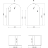 Mexen Kioto-Q Walk-in Shower Wall 120 x 200 cm, Transparent 8 mm, Brushed Nickel - 800-120-101-97-00-Q