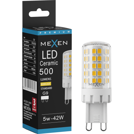 Mexen Aura Dimmable LED Bulb G9, 5W, Cool - 6500K, 520 lm - L122-G9-0565-01