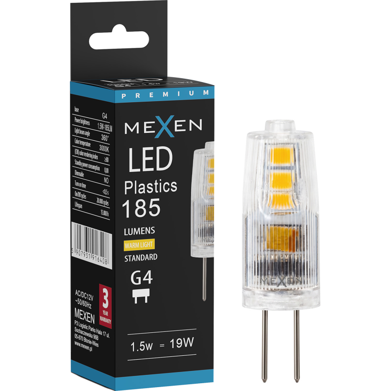 Mexen Oris LED Bulb G4, 1.5W, Warm - 3000K, 185 lm - L115-G4-0130-01