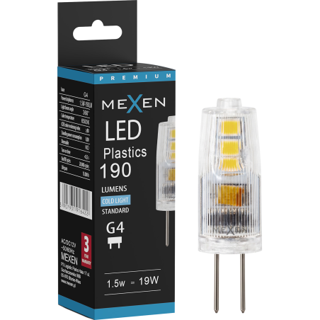 Mexen Oris LED Bulb G4, 1.5W, Cold - 6500K, 190 lm - L115-G4-0165-01