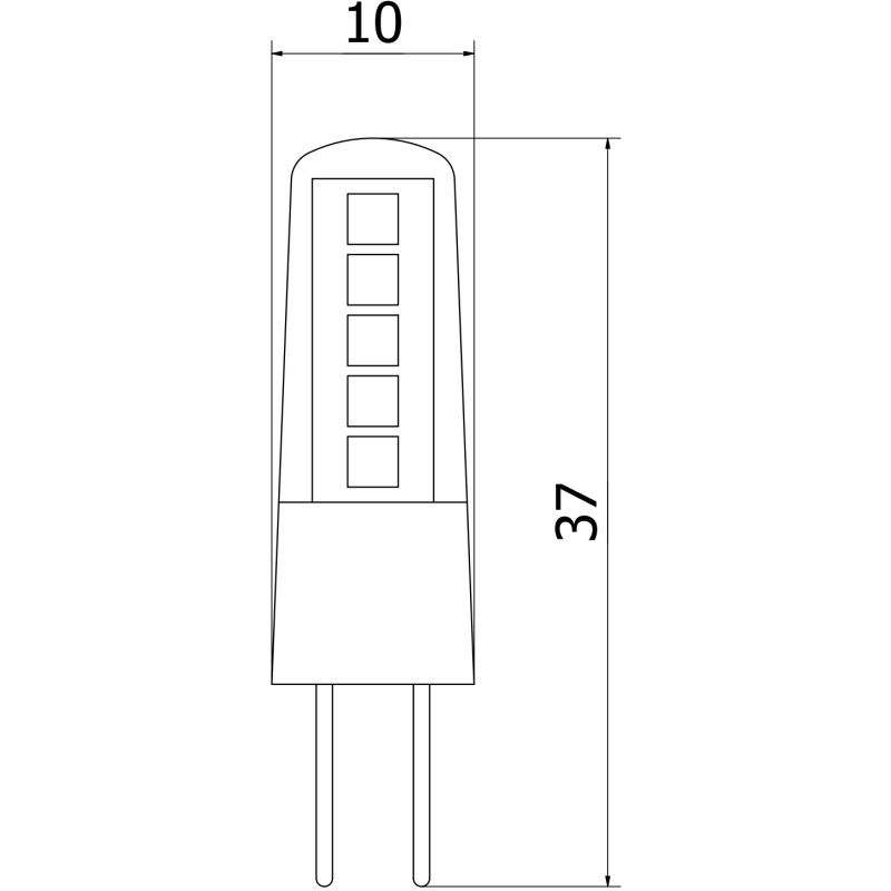 Mexen Oris LED Bulb G4, 1.7W, Warm - 3000K, 204 lm - L115-G4-0130-02