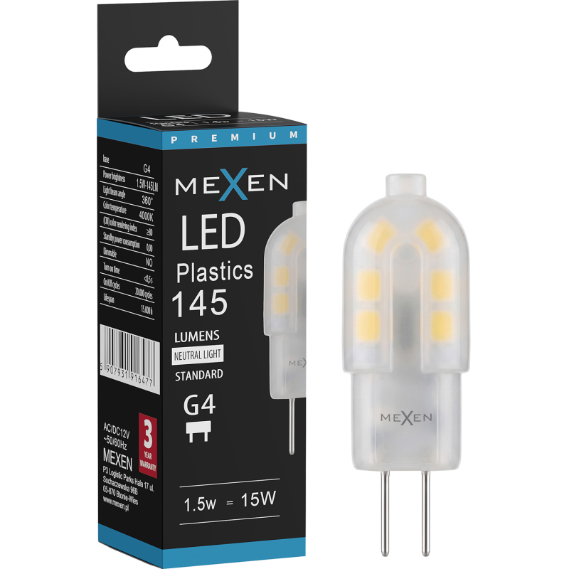 Mexen Oris LED Bulb G4, 1.5W, Neutral - 4000K, 145 lm - L115-G4-0140-03