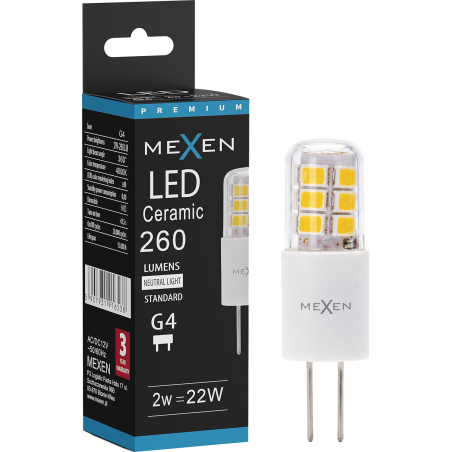 Mexen Oris LED Bulb G4, 2W, Neutral - 4000K, 260 lm - L115-G4-0240-02