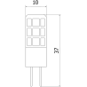 Mexen Oris LED Bulb G4, 2W, Warm - 3000K, 250 lm - L115-G4-0230-02
