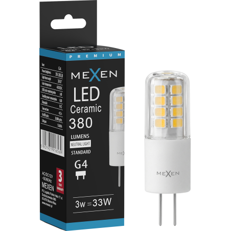 Mexen Oris LED Bulb G4, 3W, Neutral - 4000K, 380 lm - L115-G4-0340-01