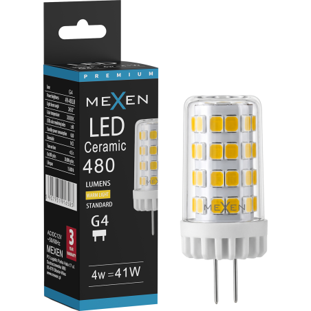 Mexen Oris LED Bulb G4, 4W, Warm - 3000K, 480 lm - L115-G4-0430-01