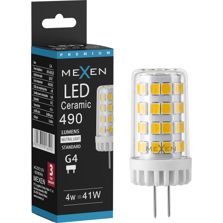 Mexen Oris LED Bulb G4, 4W, Neutral - 4000K, 490 lm - L115-G4-0440-01