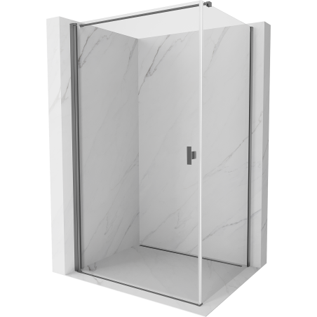 Mexen Mist-B 90 x 70 cm Hinged Shower Enclosure, Transparent, Gun Metal - 8A2T-090-070-95-00