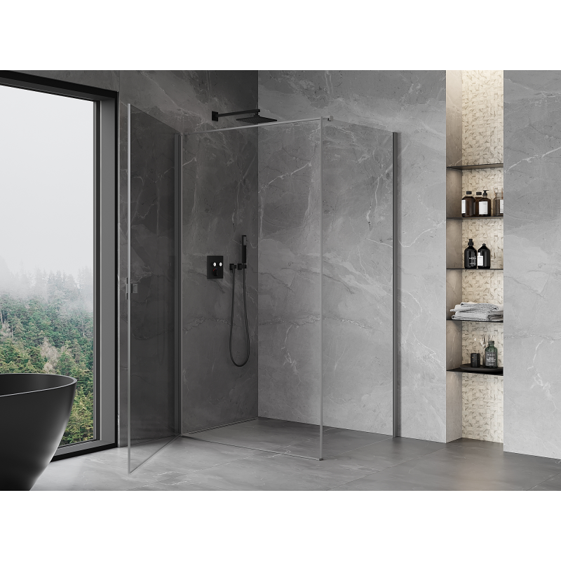 Mexen Mist-B pivot shower cabin 100 x 70 cm, transparent, gun metal - 8A2T-100-070-95-00