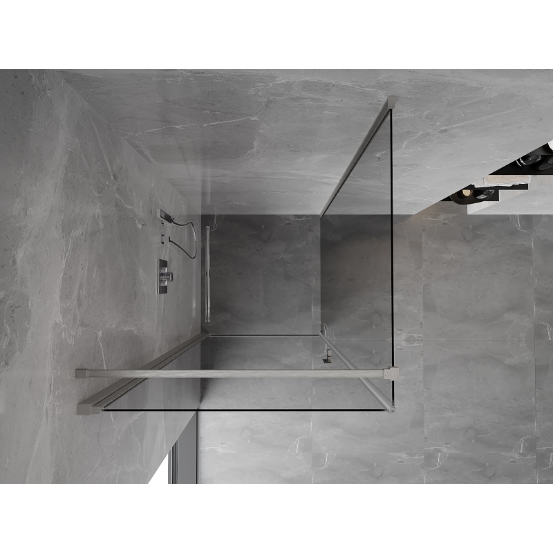 Mexen Mist-B hinged shower cabin 70 x 70 cm, transparent, brushed nickel - 8A2T-070-070-97-00