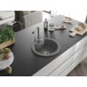 Mexen Diego 1-Bowl Granite Sink with Duero Kitchen Tap, Grey - 6512-71-671600-71