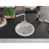 Mexen Diego granite kitchen sink 1-bowl with Duero kitchen faucet, white - 6512-20-671600-00