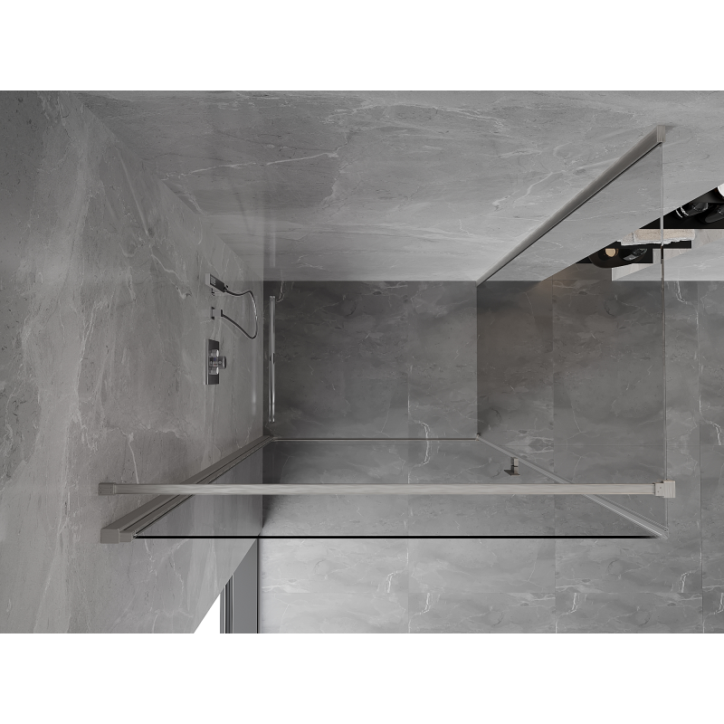 Mexen Mist-B swing shower cabin 75 x 85 cm, transparent, brushed nickel - 8A2T-075-085-97-00