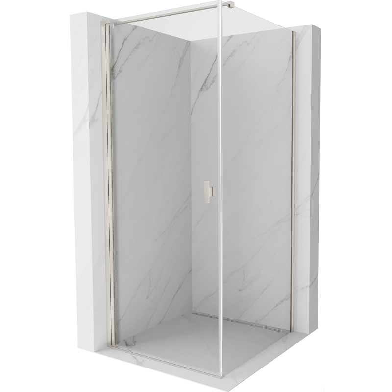 Mexen Mist-B swing shower enclosure 85 x 85 cm, transparent, brushed nickel - 8A2T-085-085-97-00
