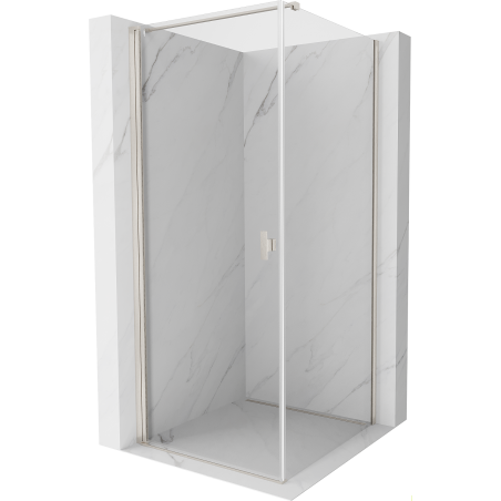 Mexen Mist-B swing shower enclosure 85 x 85 cm, transparent, brushed nickel - 8A2T-085-085-97-00