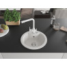 Mexen Diego 1-bowl granite sink with Duero kitchen faucet, white - 6512-20-671600-20