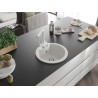 Mexen Diego granite kitchen sink 1-bowl with Duero kitchen faucet, white - 6512-20-671600-20