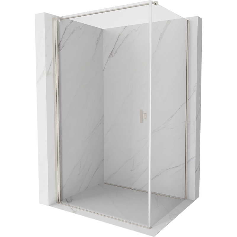 Mexen Mist-B swinging shower cabin 95 x 90 cm, transparent, brushed nickel - 8A2T-095-090-97-00